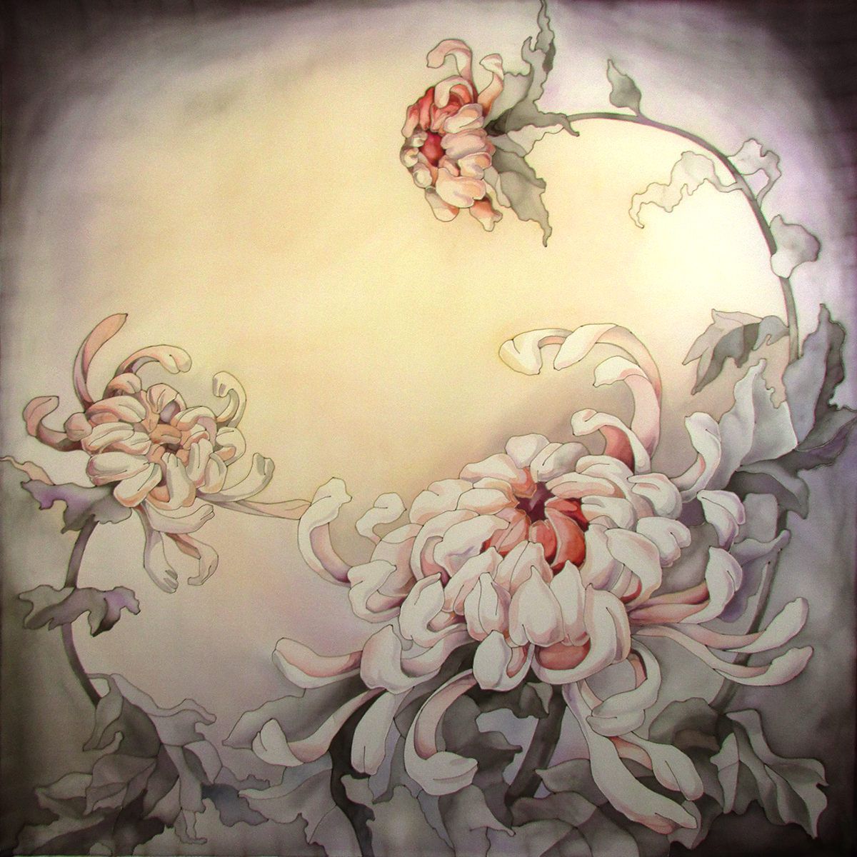 Рисунки на черном шелке