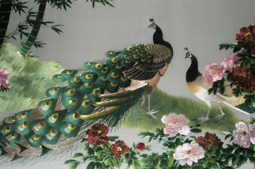 Батик цветы — картина на шелке «пионы» в китайском стиле — мы делаем все своими руками