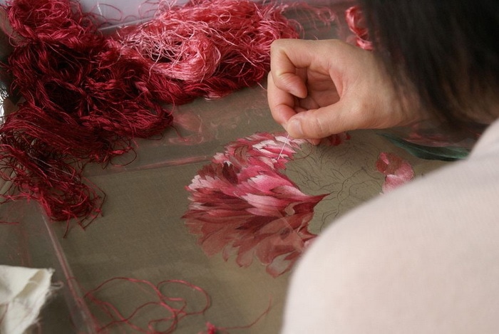 Роспись по шёлку китай