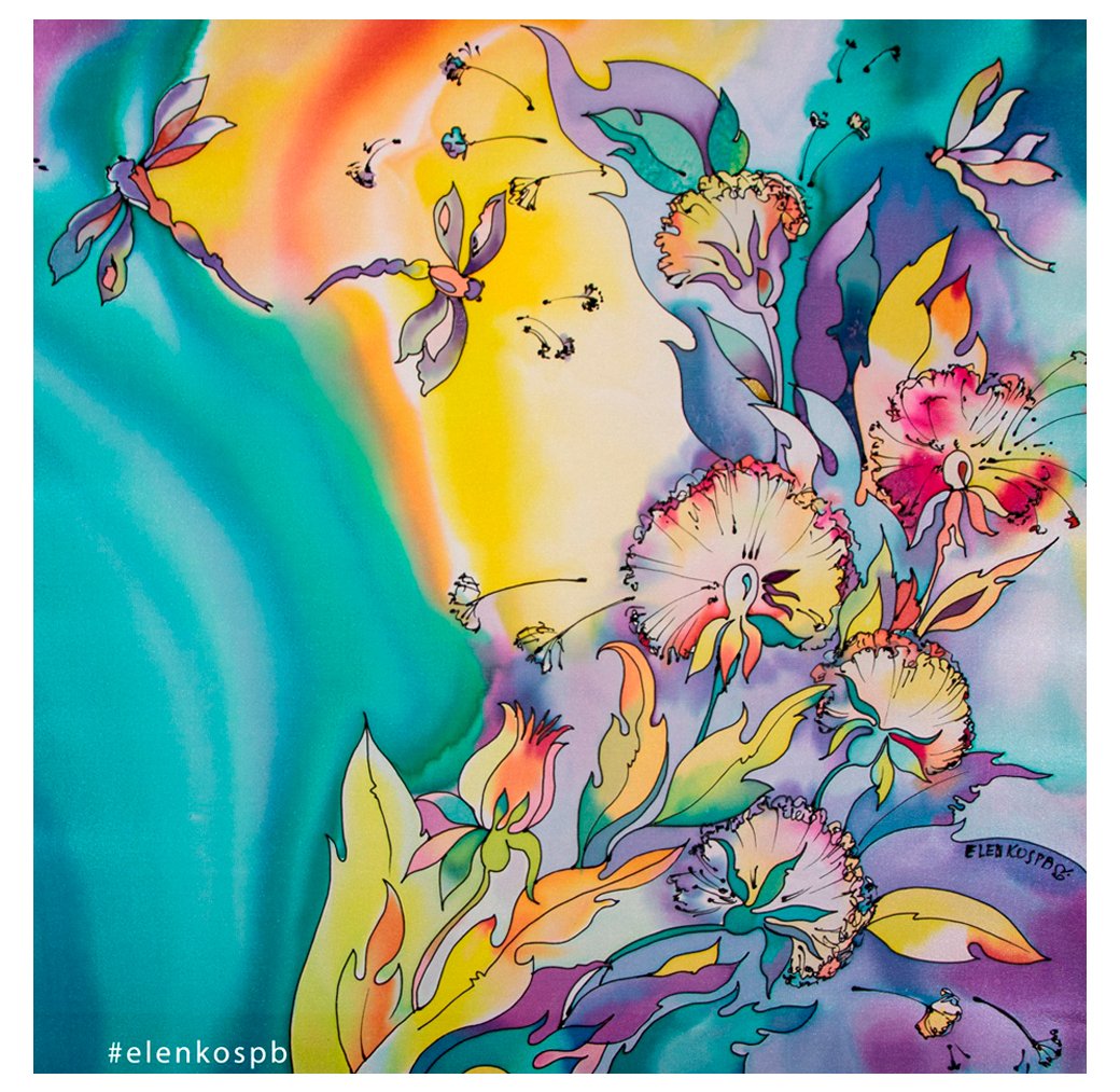 Роспись по шелку: мастер-класс для начинающих, рисунки и техника