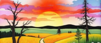 Создаём пейзаж на шёлке: пошаговая инструкция