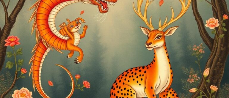 Животные в традиционной живописи: драконы, тигры, олени
