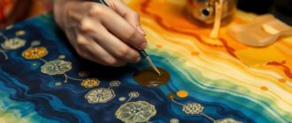 Гармония огня и шёлка: искусство и техника использования воска в живописи на шёлке (техника батика)