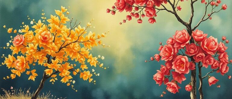 Времена года в живописи на шёлке: как ткань становится окном в природу