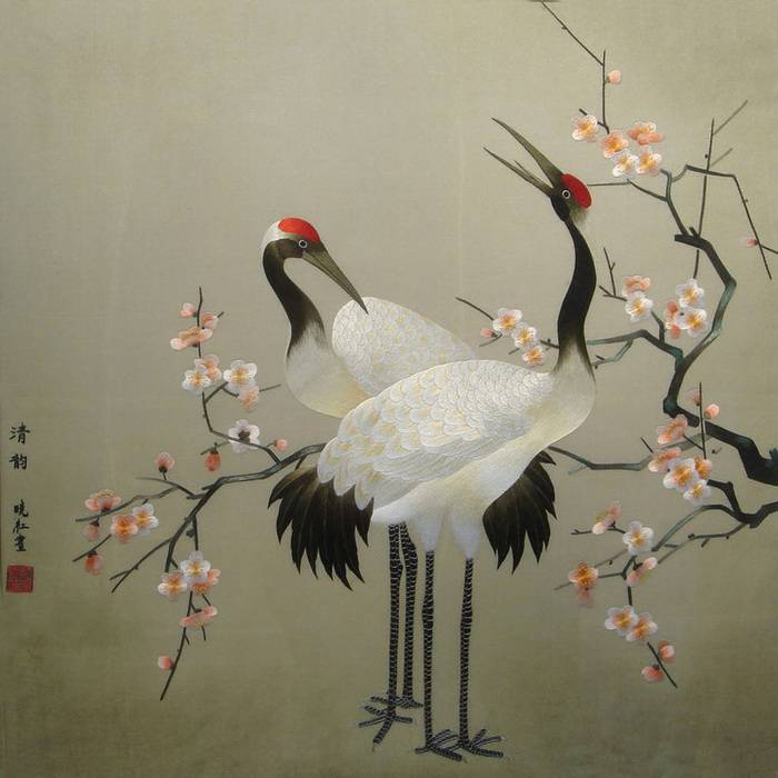 Роспись по шёлку китай