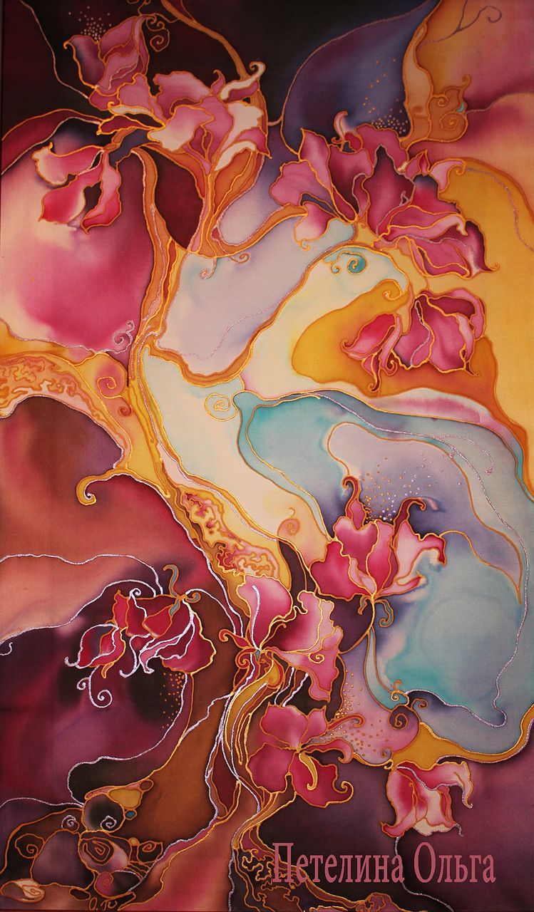 Как рисовать на шелке. роспись на плотном иск