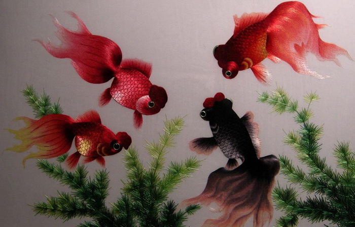 Рисунок на китайском шелке