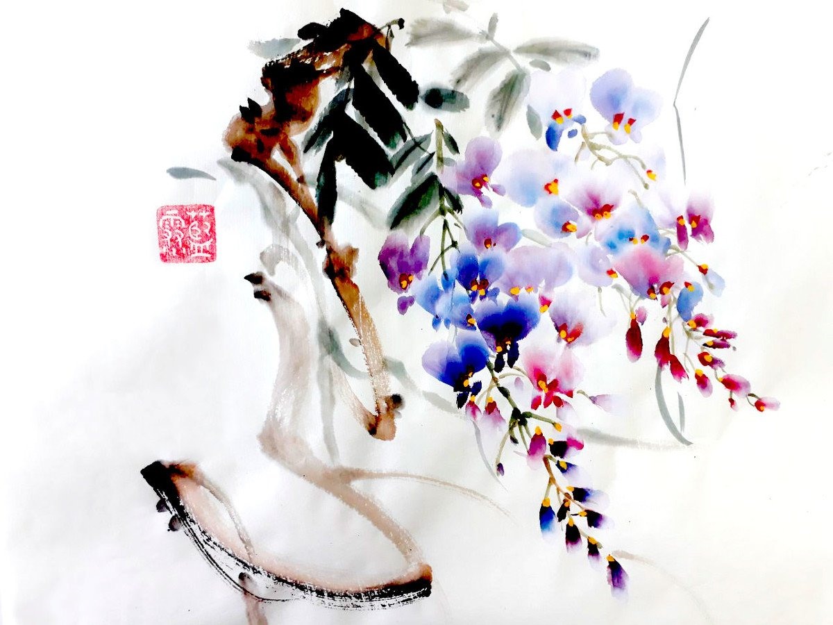 История китайской живописи: стили и техники гохуа, рисунки с толстыми китайцами