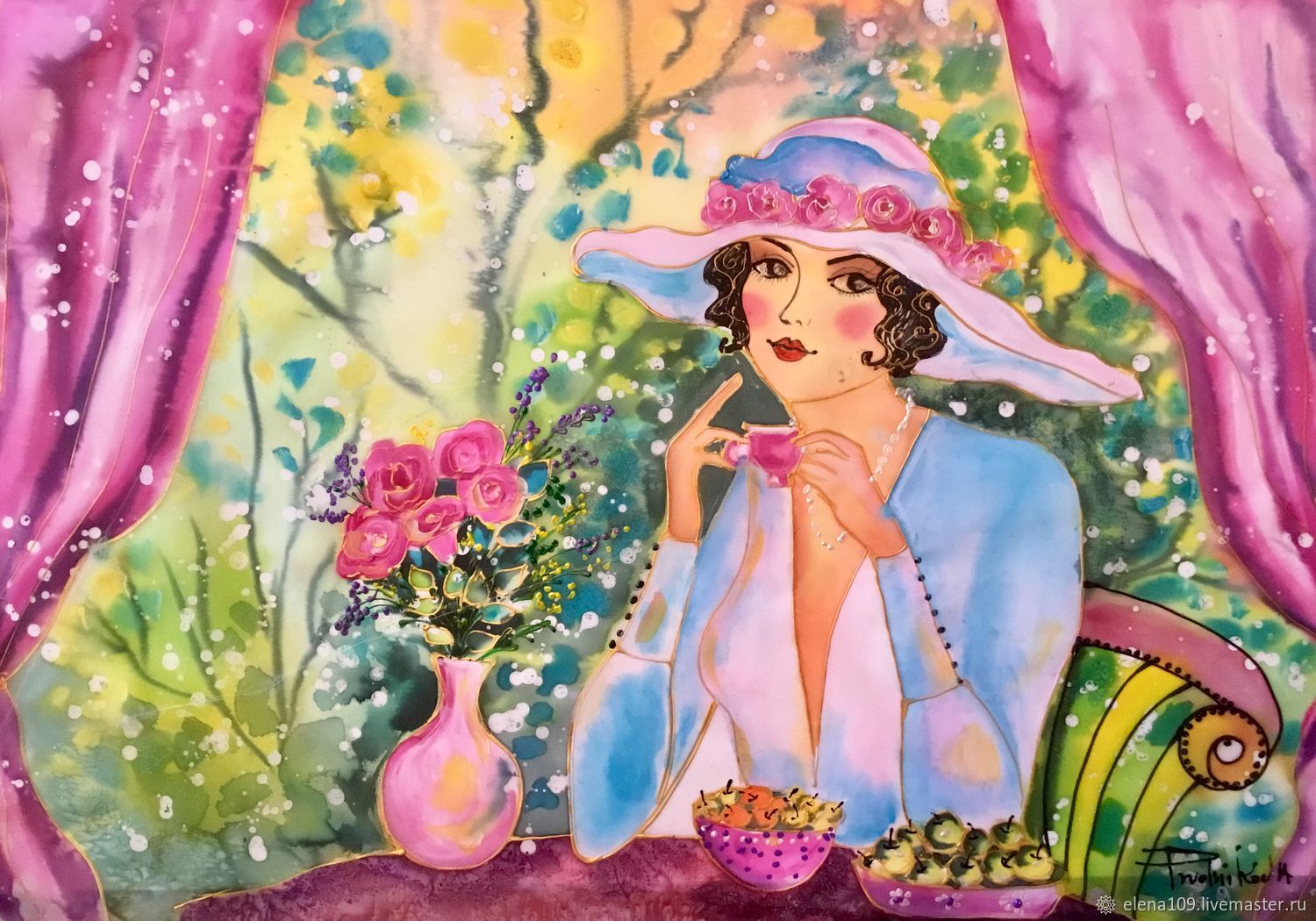 Искусство вышивки шелком по шелку