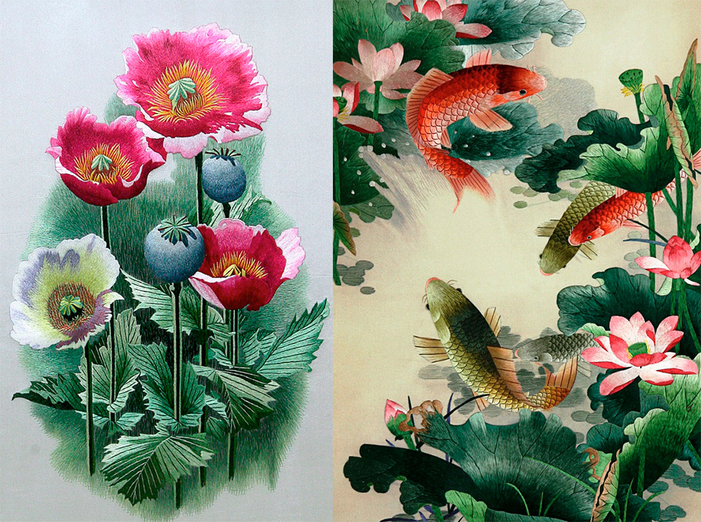 Вышивка шелком и секреты техники китайских картин