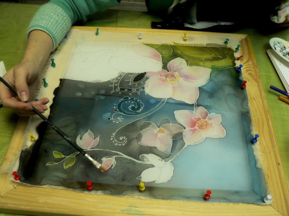 The magic cafe: картины, вышитые шелком по шелку