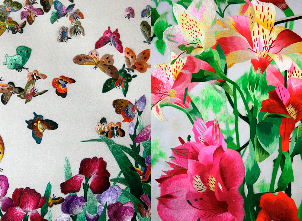 Рисунки на китайском шелке