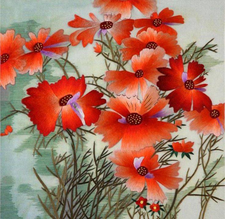 Картина китайский шелк