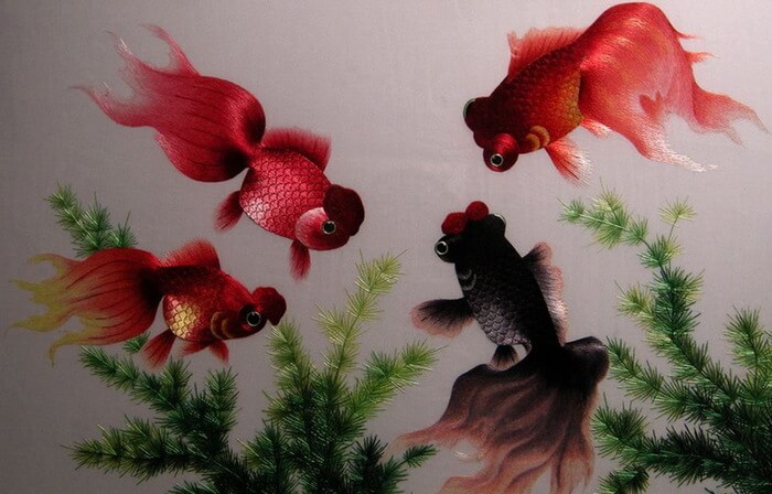 The magic cafe: картины, вышитые шелком по шелку