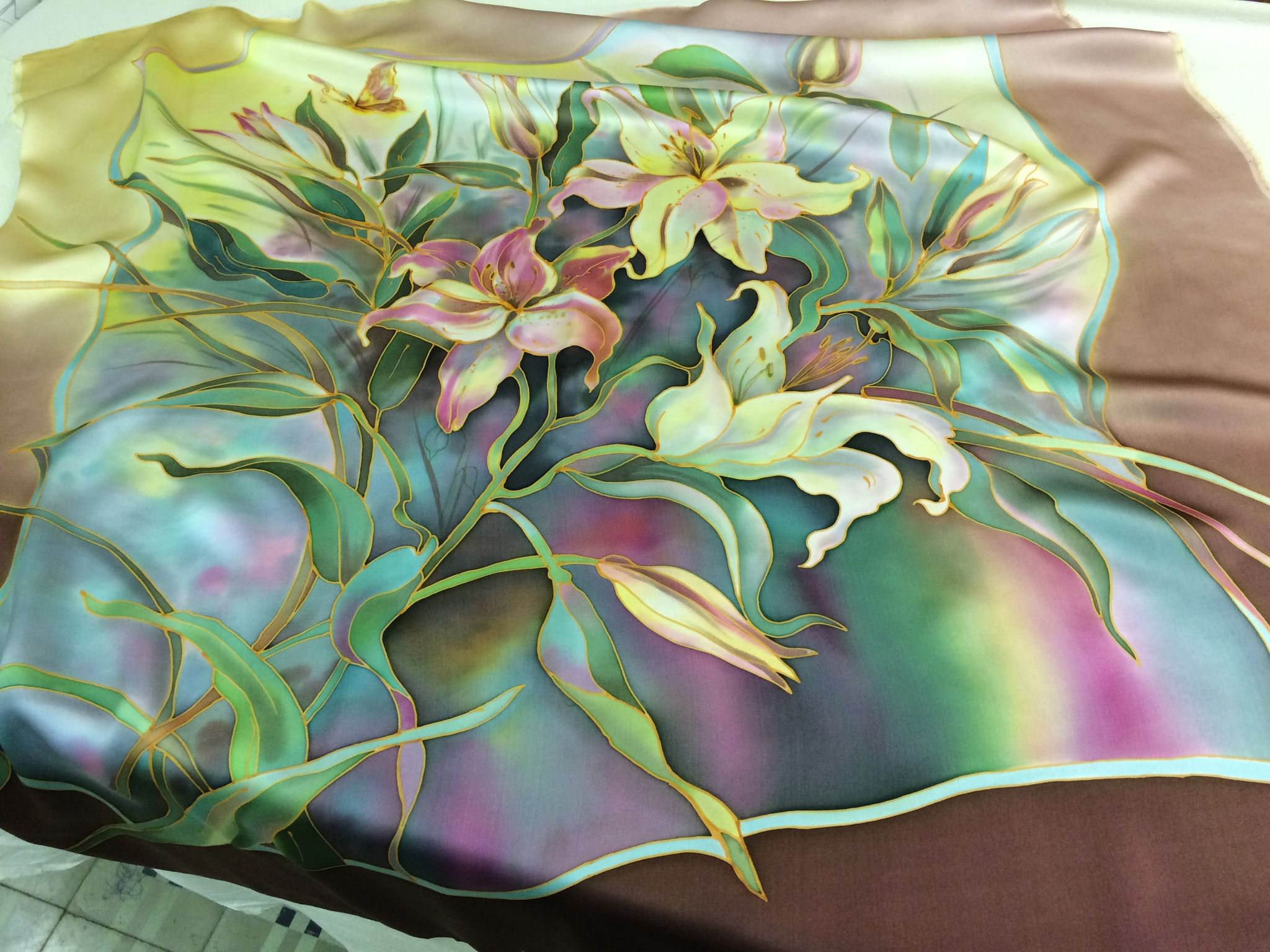 The magic cafe: картины, вышитые шелком по шелку