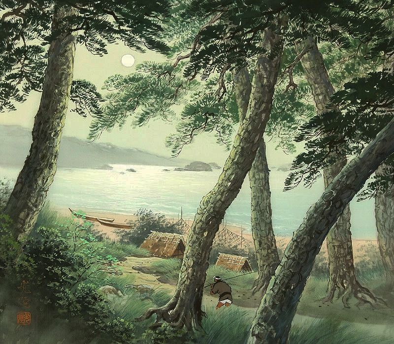 Япония живопись по шелку