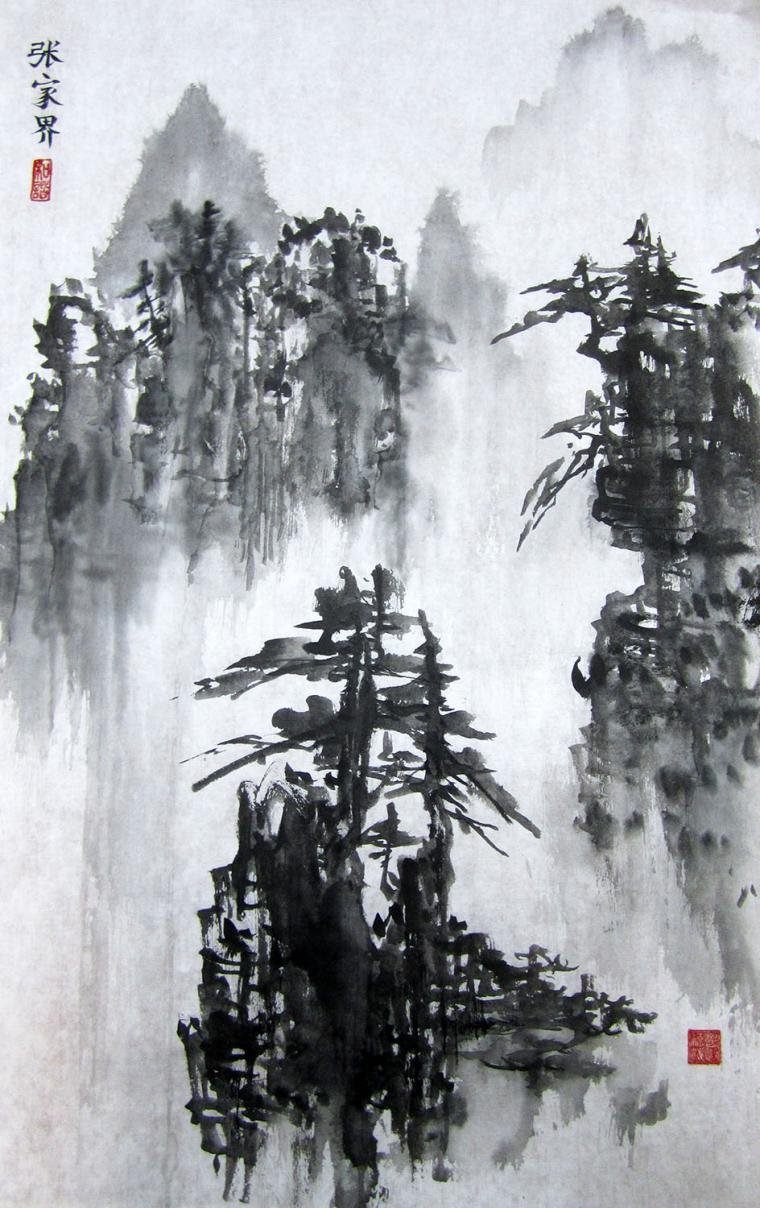 История китайской живописи: стили и техники гохуа, рисунки с толстыми китайцами