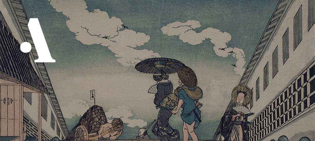 Японская картина на шелке