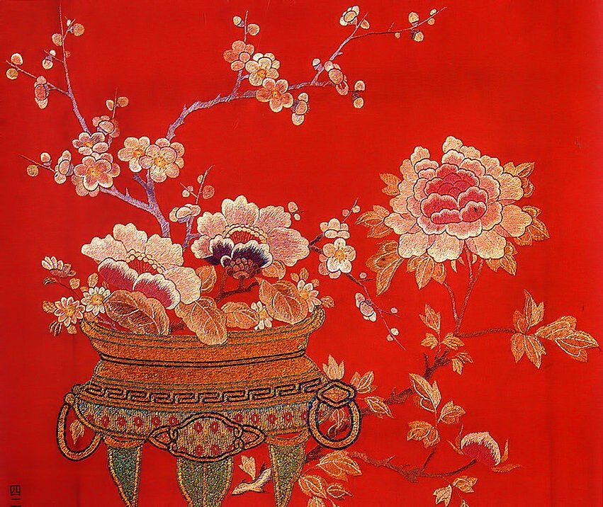 Роспись по шёлку китай