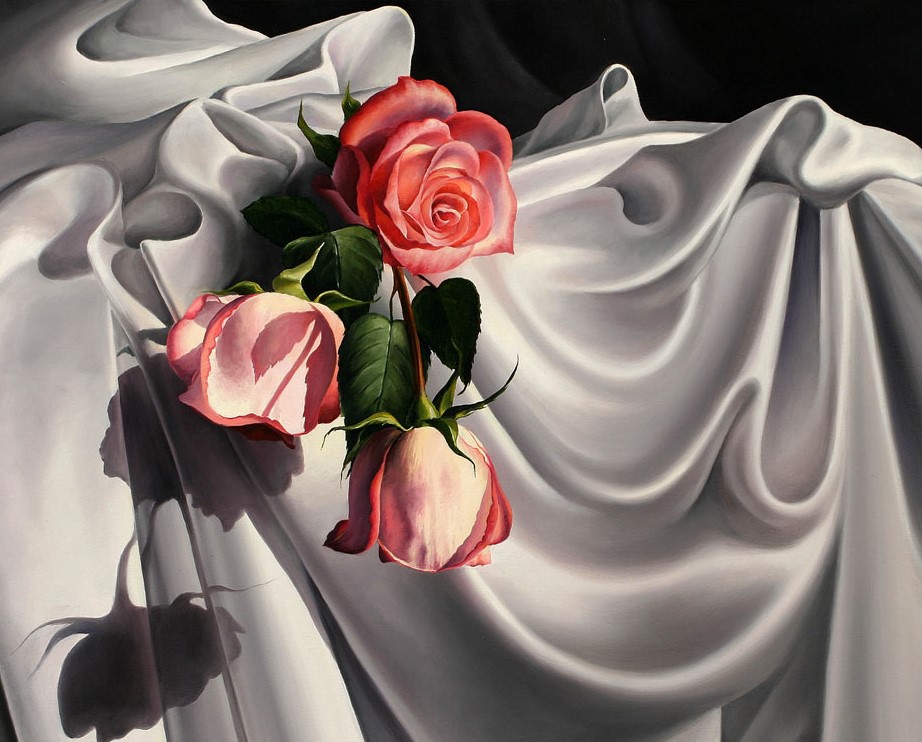 The magic cafe: картины, вышитые шелком по шелку